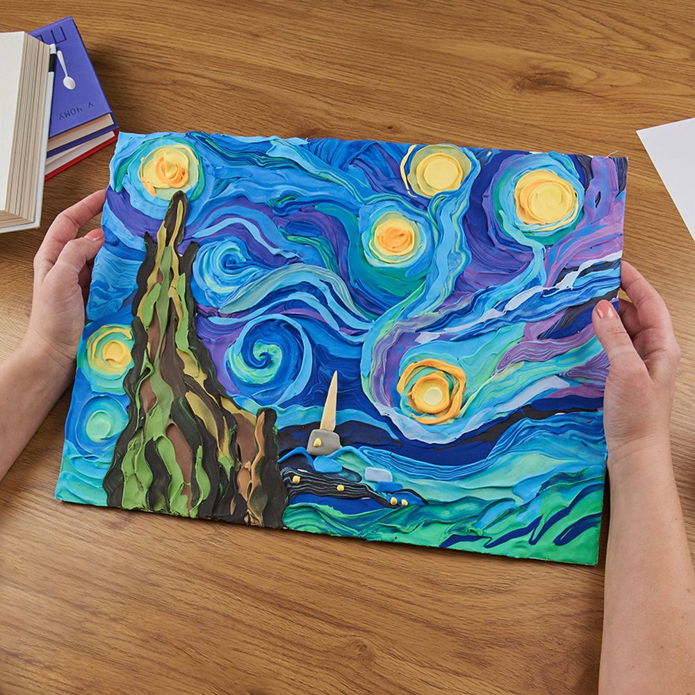 OKTO Air Clay “Starry Night” 3D Painting Kit, 30 × 40 cm