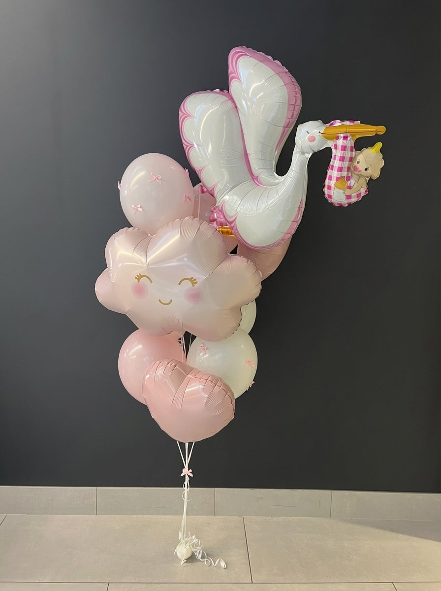 Balonu kompozīcijas jaundzimušajiem – Welcome Home baloni